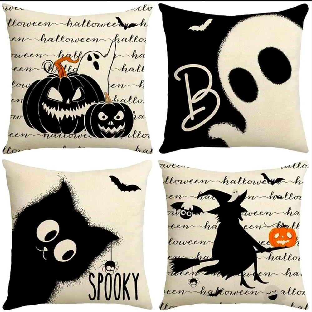 4pc Halloween Decorative Pillowcases 18x18
